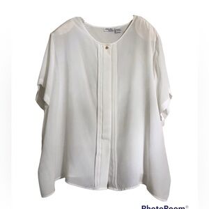 White silky blouse size 32w